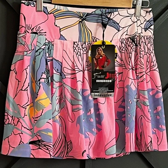 Pink and Blue Pleated Tennis or Golf Skirt - Picture 2 of 2